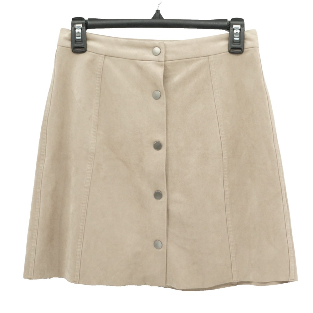 Wilfred Free Skirt SZ 6 Faux Suede Button Up Preppy Academia Collegiate Casual